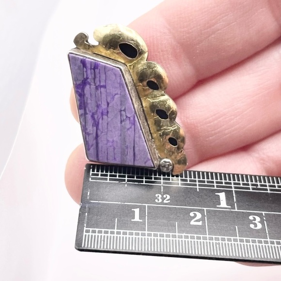 Charoite 925 Sterling Silver Earrings - Picture 9 of 12